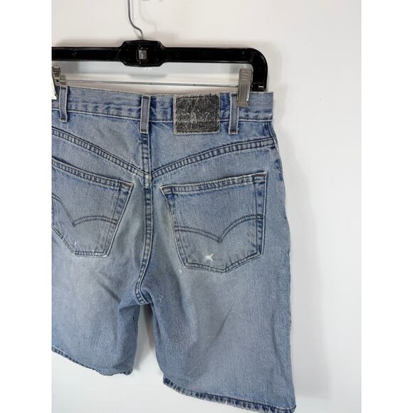 Vintage 90s Levi’s Silvertab Denim Shorts Baggy Distressed Light Wash Size 30 - Picture 14 of 16